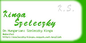 kinga szeleczky business card